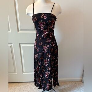 Forever 21 Floral Black Maxi Dress Sz S NWOT
